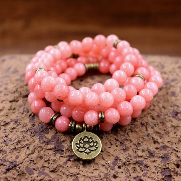 

tennis 108 mala beads natural stone wrap bracelets for yoga pulse chakra bracelet & necklace lucky jewelry women men drop, Golden;silver
