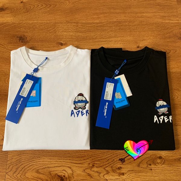 

2021 asian size ader error t-shirt men women snow monster embroidered logo adererror tee letter print ader short sleeve, White;black
