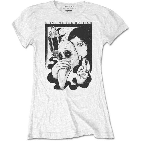 

ladies bring me the horizon plague authorized women women t-shirt, White;black