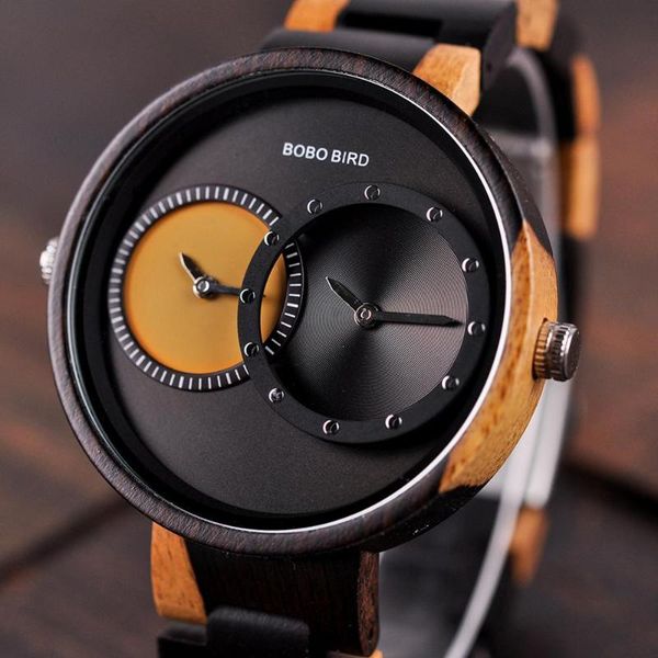 

wristwatches bobo bird wooden watches men women quartz wristwatch multiple time zone reloj de cuarzo with bead bracelet box assista, Slivery;brown