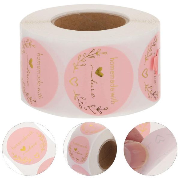 

gift wrap 1 roll homemade with love sealing stickers floral self-adhesive