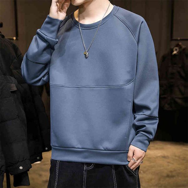 

autumn and winter new public sports round neck sweater casual men's korean fashion men's, Black