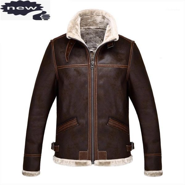 Herren Pelz Faux Cosplay Männer Jacke Stehkragen Winter Fleece Futter Biker Mantel Kurze Pu Leder Männliche Winddichte Mäntel plus Größe 6XL