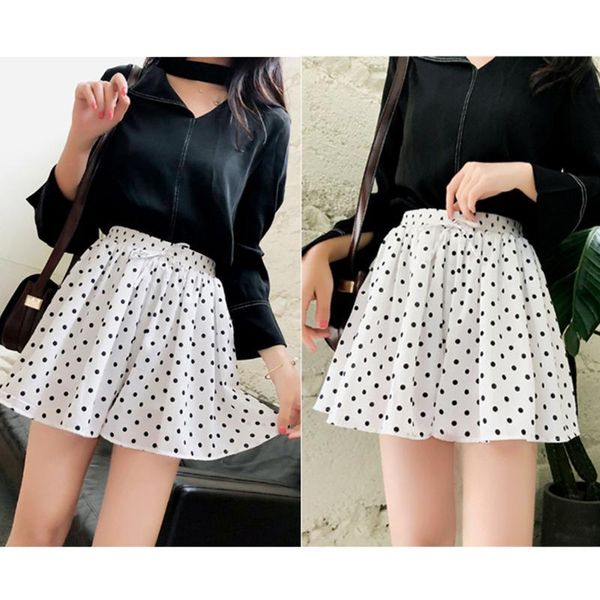 

skirts 5 colors fashion women mini chiffon shorts high waist pleated casual short streetwear, Black