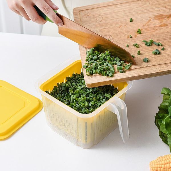 

transparent storage box plastic sealed with lid handle kitchen refrigerator multicolor square organizer bottles & jars