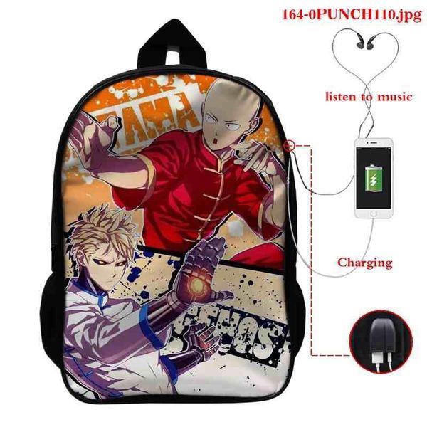 

backpack one punch-man women backpacks daypack school bag fashion sac a dos men bookbag usb charging lapmochilas para hombre