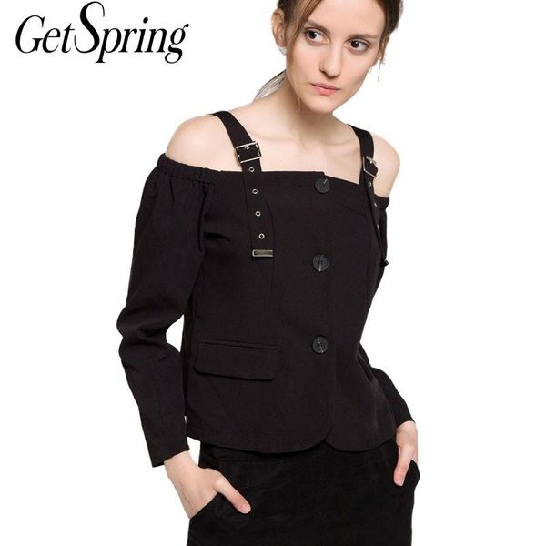 

fashion fashion adjustable sling design strapless jacket long sleeved 210430, White