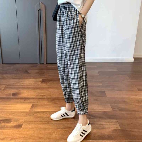 

pants ju good shape c check process yarn dyed fabric british hem casual pants summer thin, Black