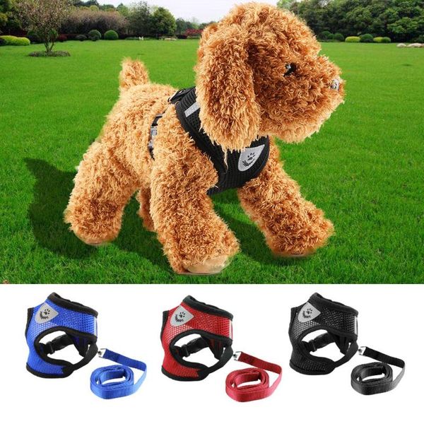 

dog collars & leashes pet products supplies adjustable vest cat mesh harness for small medium polyester