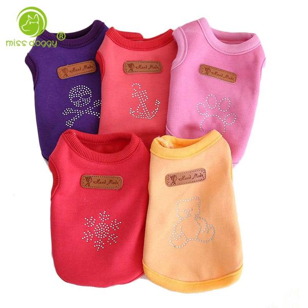 

dog apparel (xxs-xs) super small size pet vest clothes spring autumn soft shirts various funny pattern solid puppy cat coats 20e