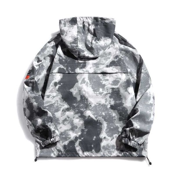 

spring and autumn camouflage coat men's high street fashion large size hooded youth gray multi bag work jacket men, Black