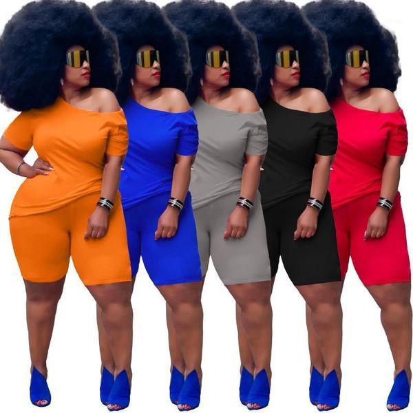 

plus size tracksuits women's style european and american fashion casual suit round neck strapless sports two-piece, Black