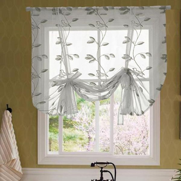 

curtain & drapes 60%tulle romantic leaf pattern durable pure color plant simple voile for living room