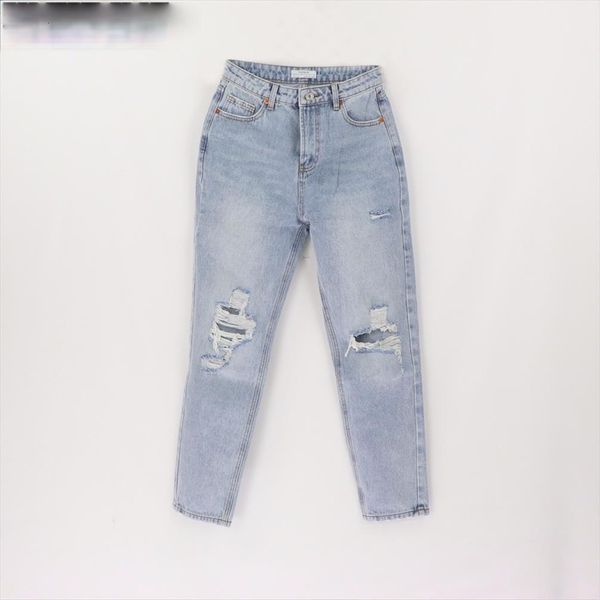 

za vintage high waisted womens jean ripped boyfriend korean style distressed blue denim pants