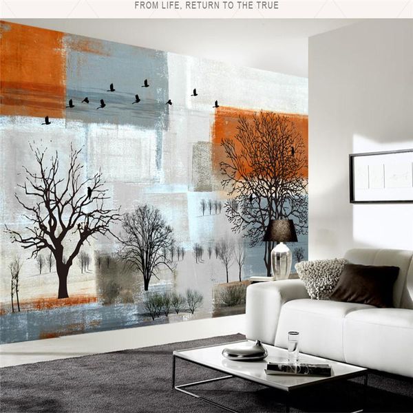 

wallpapers 3d tree murals modern custom po for living room bedroom kids background walls home decor forest woods bird