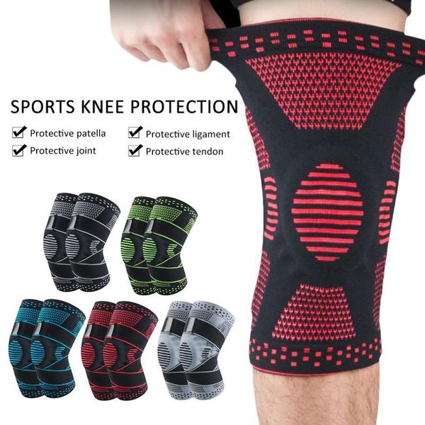 

elbow & knee pads joint brace support adjustable breathable stabilizer patella protector pad basketball running compression, Black;gray