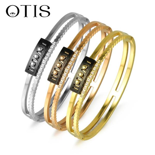 

bangle women's -selling stylish retro classic stainless steel bracelet, Black