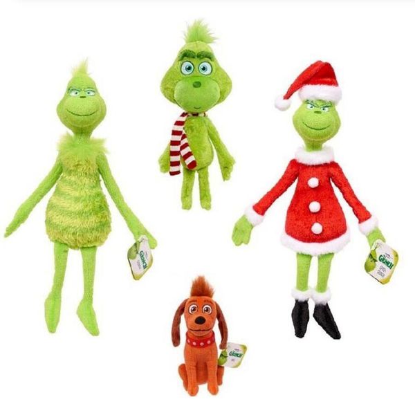 

2021 christmas grinch stole plush toys grinch stuffed toy max dog doll soft stuffed cartoon animal peluche for kids christmas gifts c2998