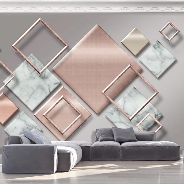 

wallpapers drop custom po wallpaper 3d stereo geometric marble murals sofa bedroom home decor wall painting removable stickers
