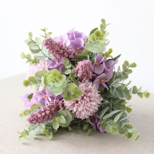 

decorative flowers & wreaths bridal bridesmaid wedding holding bouquet artificial silk flower home party decoration fake 33*20cm m5