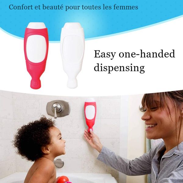 

liquid soap dispenser wall suction shampoo squeeze bottle with hook silicone funnel leak-proof cover shower sleeve set