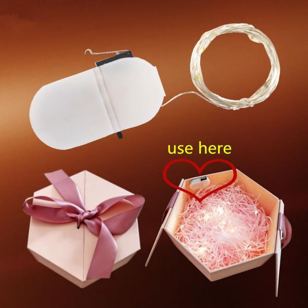 

strips 10pcs open the lid and it will light up 1m copper wire led lamp string automatic for christmas wedding party box's dec
