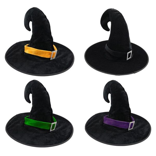 

party hats black halloween witch hat with hook tip masquerade cosplay wizard