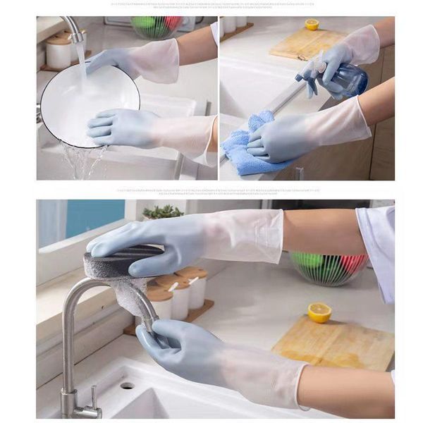 

disposable gloves 1 pair pvc household cleaning waterproof rubber latex dishwashing nitrile glove for scrubber kitchen clean work