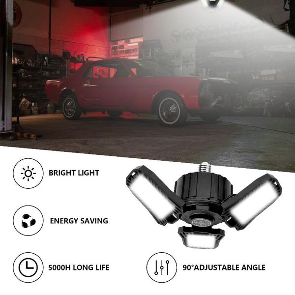 

garage lights deformable ceiling folding bulb with adjustable panels for workshop warehouse led panel