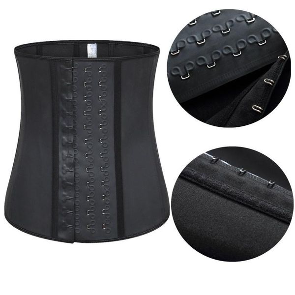 

women's shapers rubber pressing buckle waistband body waist shaping latex corset trainer shapewear belts for women, Black;white