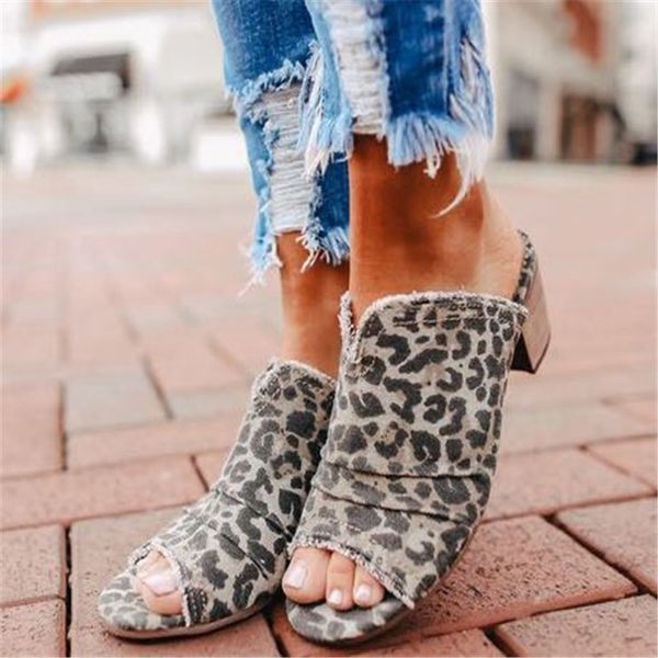 

summer 2021 europe and the united states new thick with fish mouth foreign trade large size women's slippers spot, Black