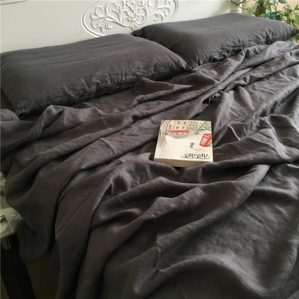 

bedding sets 3pcs washed france linens set bed linen flax 2 seater king down covers quilt duvet cover with pillowcase