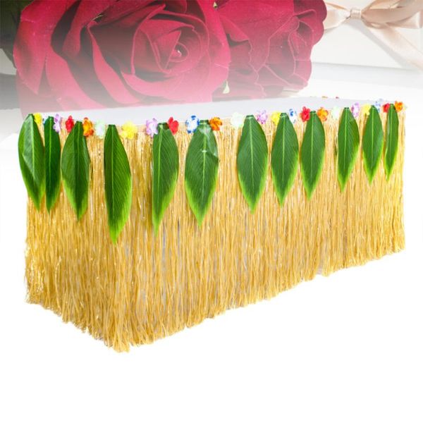

table skirt home dance picnic grass fresh creative pp artificial straw hawaiian decorations