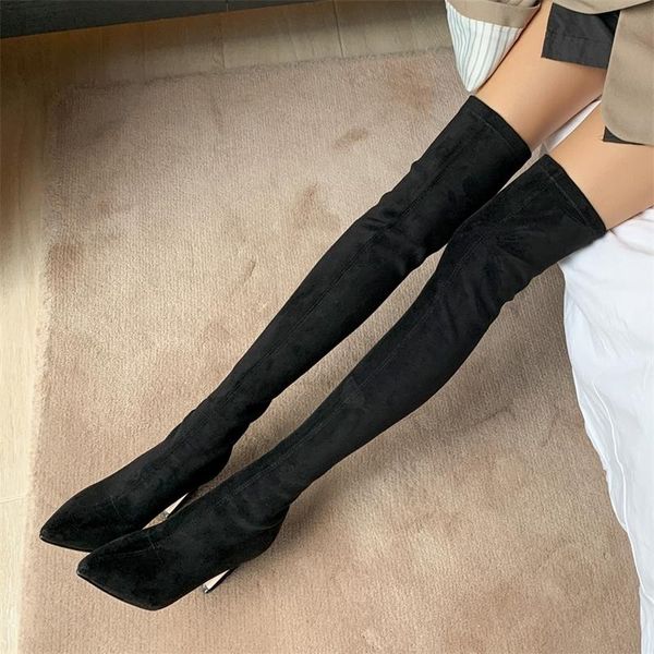 

boots spring knee high in autumn and winter of 2021, Black