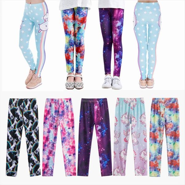 

girls leggings for outdoor clothes pants student casual wear printing 2 9 years kids skinny, Blue