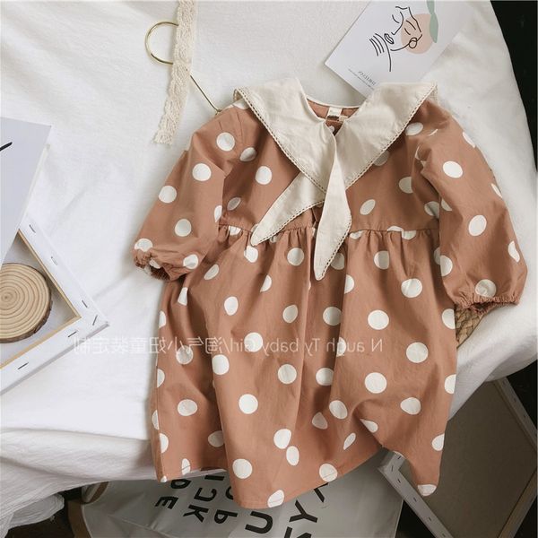 

girls dress polka dot neckerchief dress princess dress spring clothing new style princess, Red;yellow