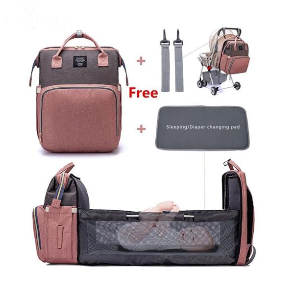 

diaper bags 2 in 1 baby mommy backpack portable crib nappy bag multifunctional folding mummy maternity nursing backpacks organizer