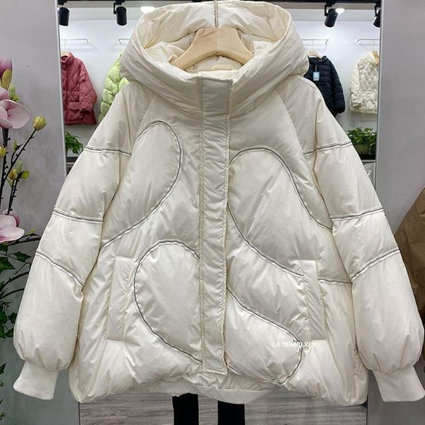 

women's down & parkas 2021 winter feather jacket fashion womens jackets simple design hooded coats warm thicken short casual parka, Black