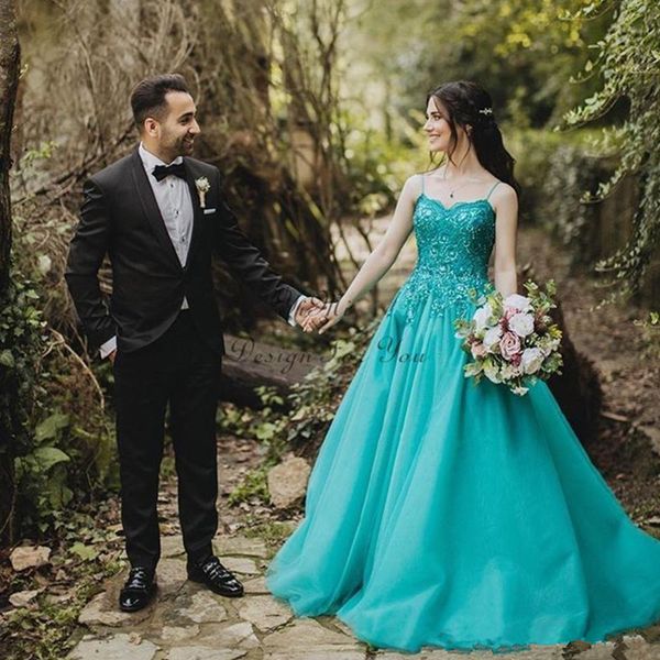 

sweet turquoise quinceanera dresses sweet 15 girls spaghetti backless sweep train appliques beads vestidos de, Blue;red