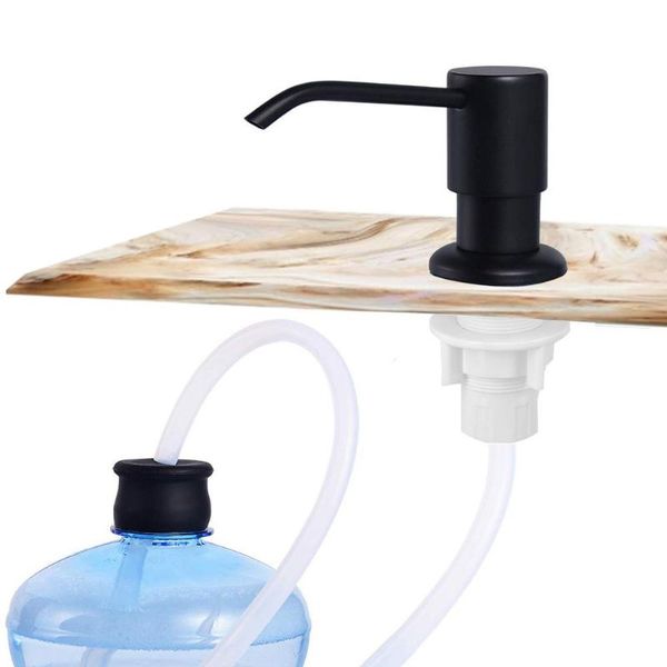 

inch sink soap dispenser with extension tube kit bottle replacement for kitchen metal under deck counter in mounted liquid