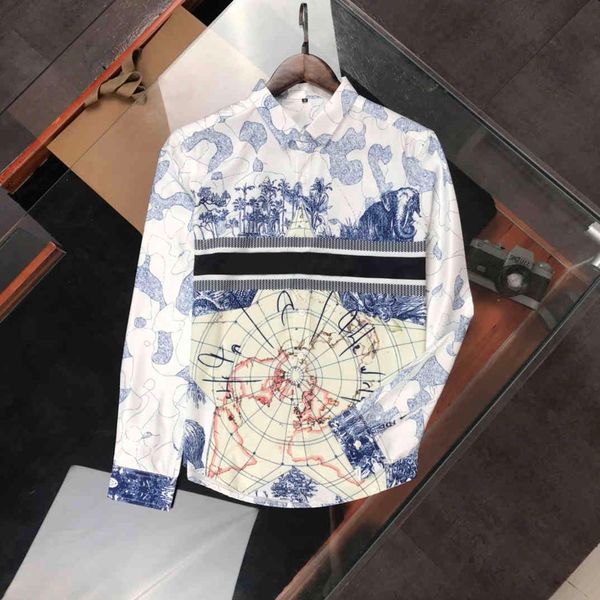 

brand polo shirt men's designer shirts color horse classic gentleman all-match loose long sleeve casual street shirt long-sleeved mans, White;black