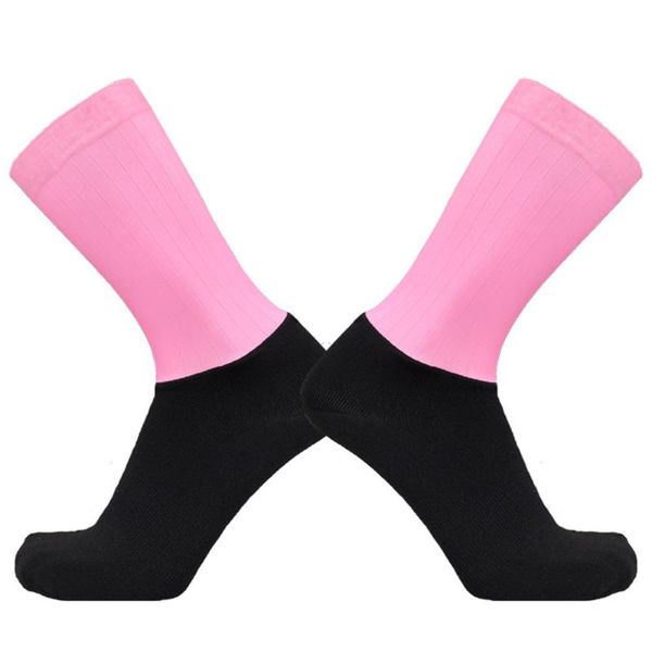 

sports socks breathable men women bike cycling color block anti skidding seamless running basketball professional, Black