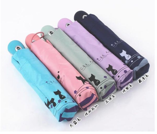 

umbrellas fashion lovely cat folding umbrella gift rain wholesales