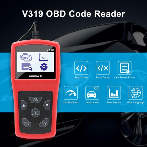 

code readers & scan tools v319 obd2 reader scanner tool diagnostic obdii eobd read clean fault elm327 multiple languages