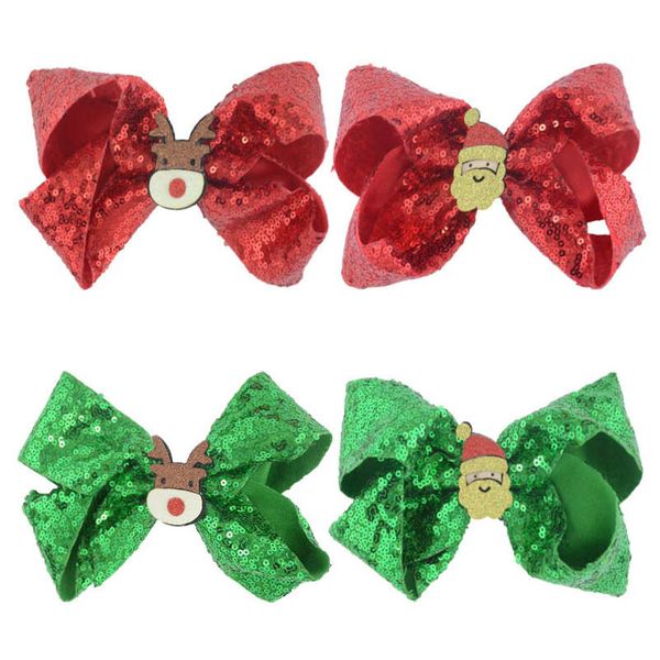 

girls hair accessories hairclips bb clip kids barrettes clips baby children accessory christmas hairpin cartoon headdress sequin bow 6inch b, Slivery;white