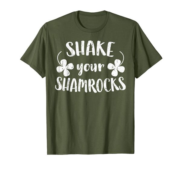 

shake your shamrocks t-shirt st patrick day gift shirt, White;black