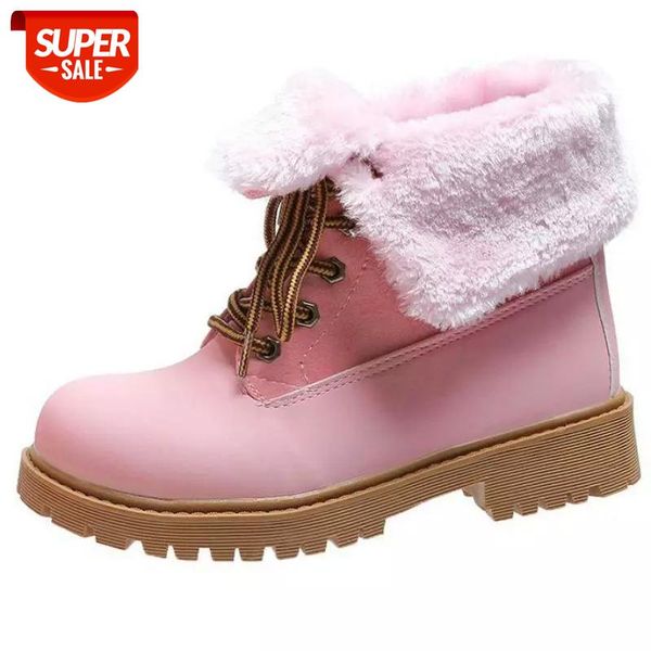 

new leather snow boots ladies shoes woman 2020 warm women's winter shoes plush ladies platform booties cross-tied #v04x