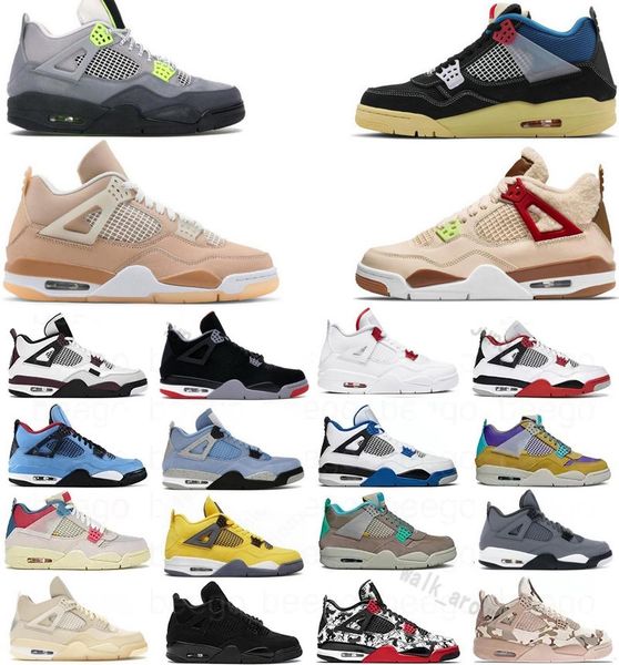 

fashion jumpman 4s 4 men basketball shoes black cat bred fire red neon sail shimmer university blue wild things infrared women mens trainers