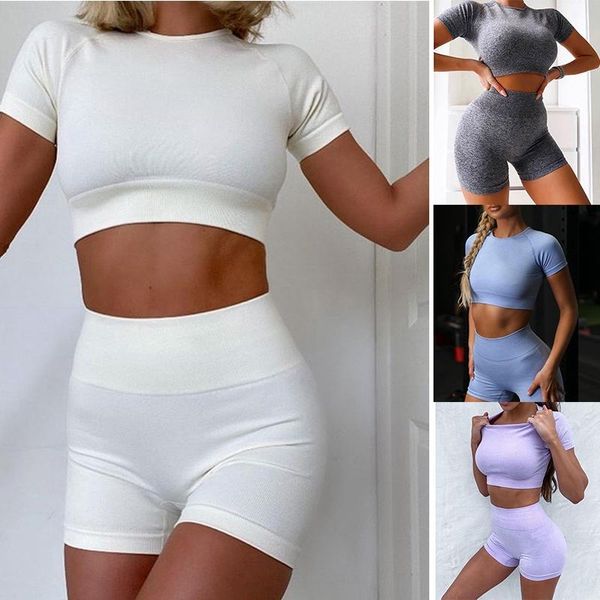 

yoga skinny sport suit summer women and shorts two piece set outfits femme fitness clothing outfit