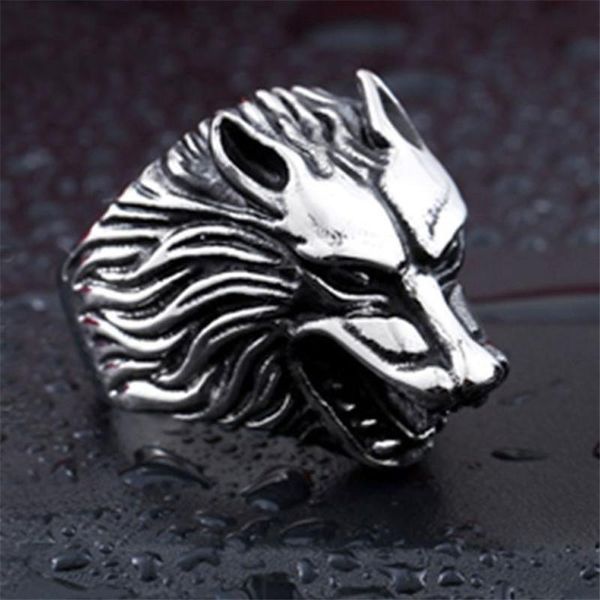 

cluster rings classic ring men stainless steel war wolf personality jewelry titanium binqingzi brand br1113, Golden;silver